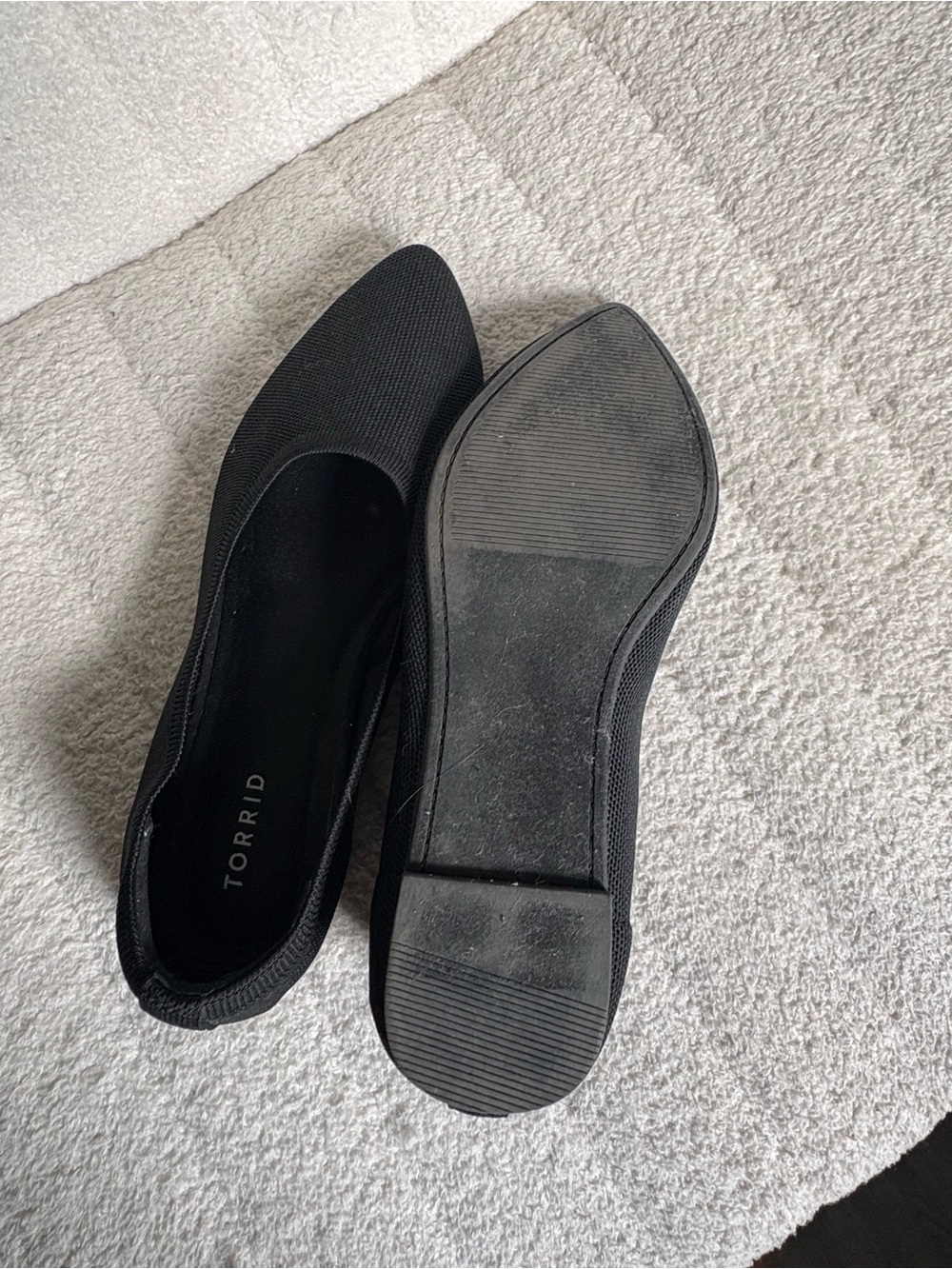torrid Black Pointed Toe Slip-On Ballet Flats